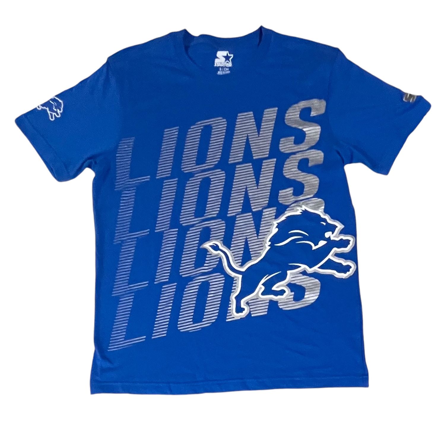 Detroit Lions Men's Blue Starter Wordmark T-Shirt