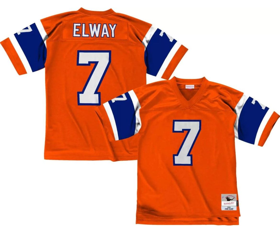 Denver Broncos John Elway 1994 Orange/Blue Men's Mitchell & Ness Legacy Jersey