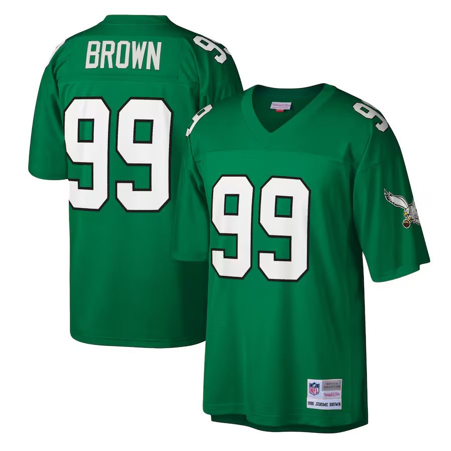 Philadelphia Eagles Jerome Brown 1990 Green Mitchell & Ness Legacy Jersey