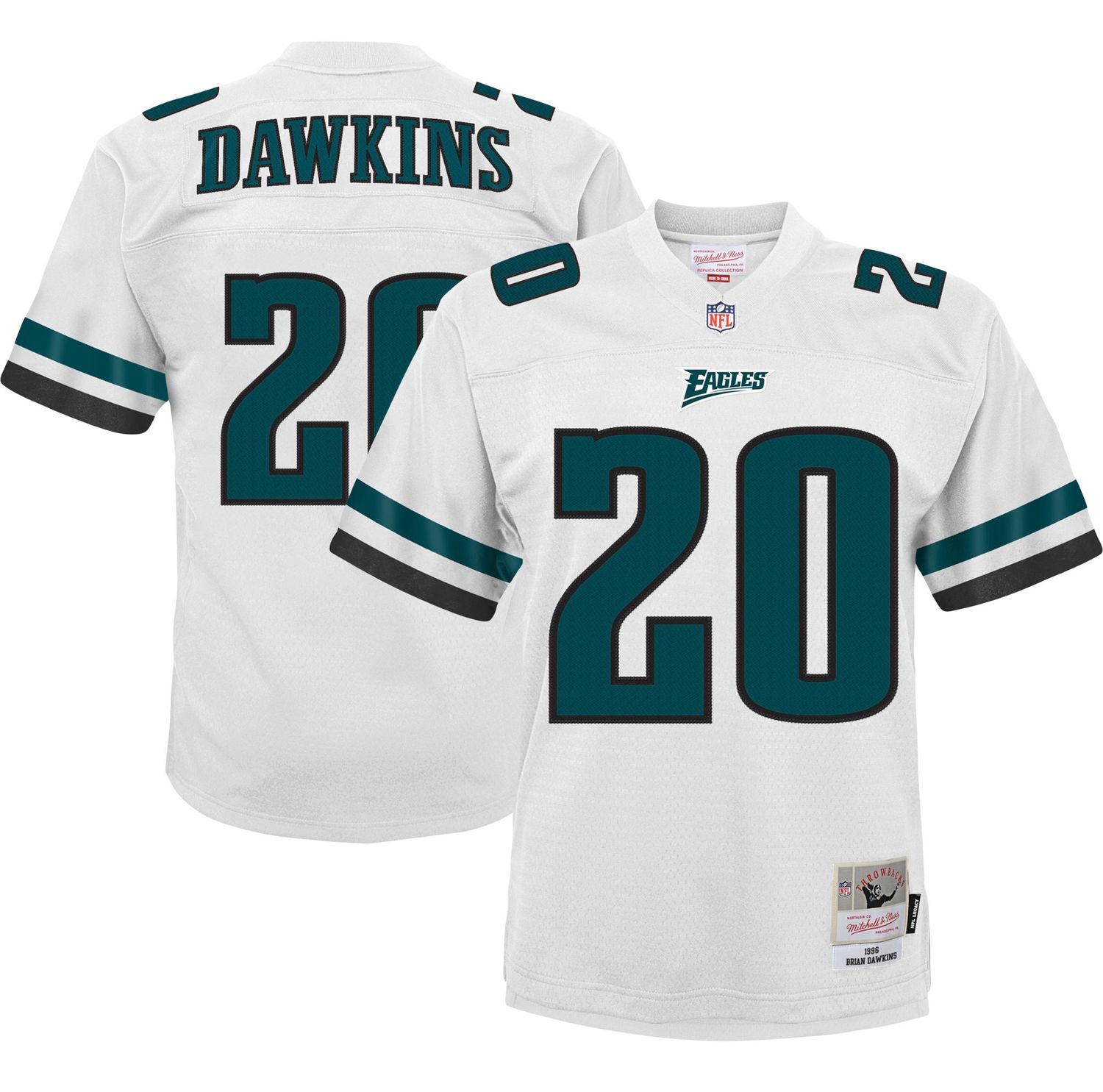Philadelphia Eagles Brian Dawkins 1996 Men's White Mitchell & Ness Legacy Jersey