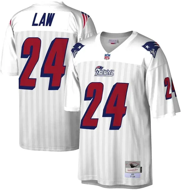 New England Patriots Ty Law 1995 White Mitchell & Ness Men's Legacy Jersey