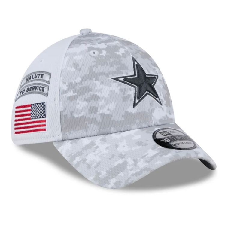 Dallas Cowboys Men's New Era 39Thirty 2024 NFL Salute to Service Sideline Flex Fit Hat
