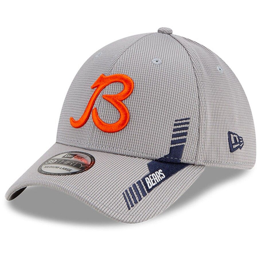 Chicago Bears Men's Gray New Era NFL Sideline Home 39Thirty Stretch Fit Hat