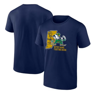 Notre Dame Fighting Irish Men’s Navy Blue Fanatics State Lock In T-Shirt