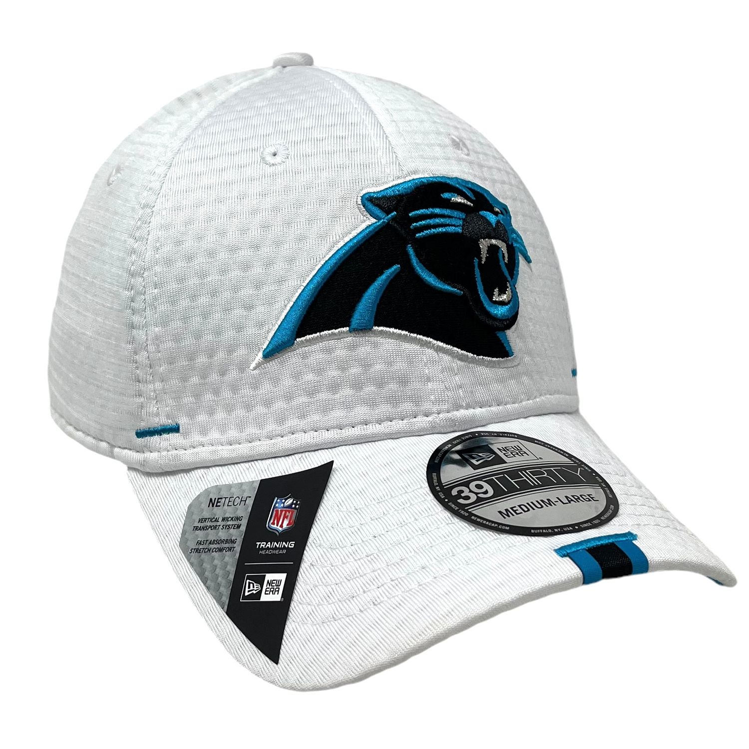 Carolina Panthers Men's White New Era 39Thirty Sideline Fit Hat