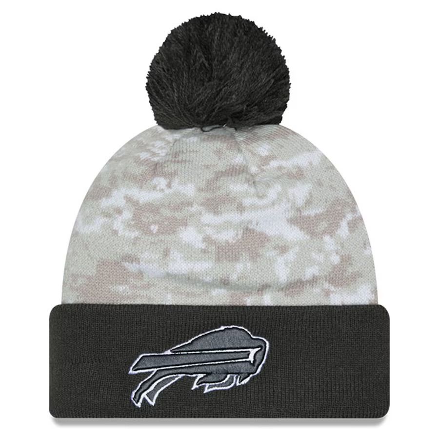 Buffalo Bills Men’s 2024 NFL Salute to Service Cuffed Pom Knit Hat