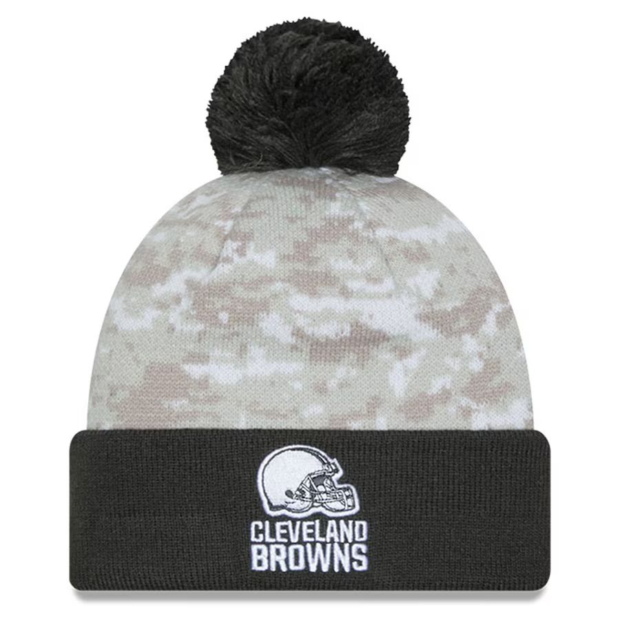 Cleveland Browns Men’s 2024 NFL Salute to Service Cuffed Pom Knit Hat
