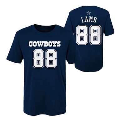 Dallas Cowboys Ceedee Lamb Youth Navy Mainliner Player Name & Number T-Shirt