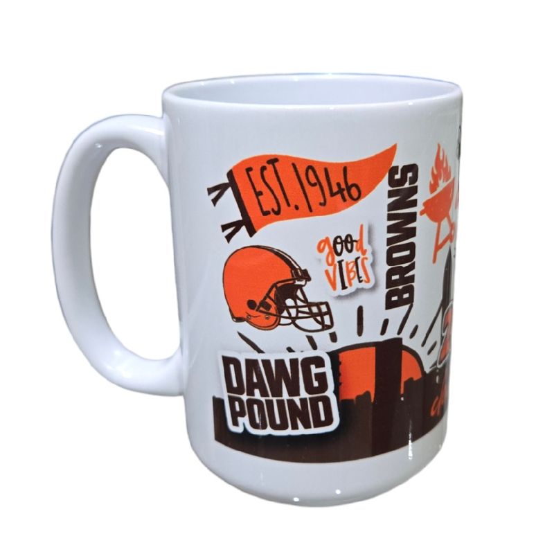 Cleveland Browns White City Connect 15oz Coffee Mug