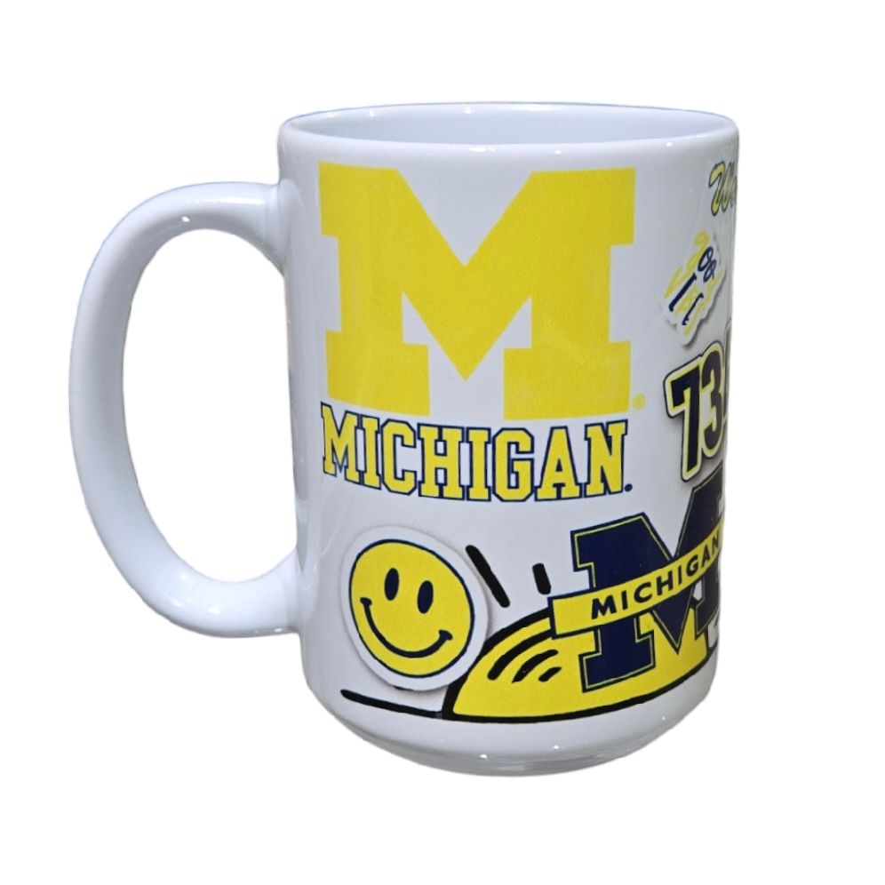 Michigan Wolverines White City Connect 15oz Coffee Mug
