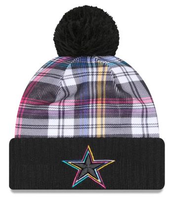 Dallas Cowboys Men’s Black New Era 2024 NFL Crucial Catch Cuffed Pom Knit Hat