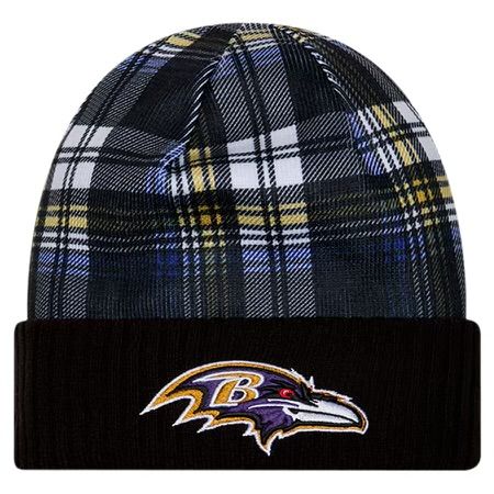 Baltimore Ravens Men's Black 2024 New Era Sideline Statement Cuffed Knit Hat