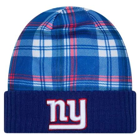 New York Giants Men's Blue 2024 New Era Sideline Statement Cuffed Knit Hat