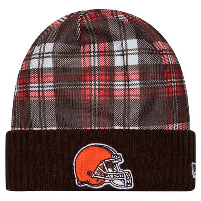 Cleveland Browns Men's Brown 2024 New Era Sideline Statement Cuffed Knit Hat