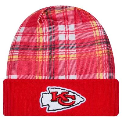 Kansas City Chiefs Men's Red 2024 New Era Sideline Statement Cuffed Knit Hat