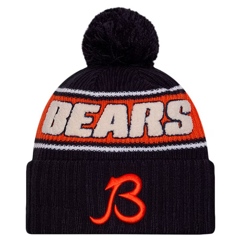 Chicago Bears Men’s Blue 2024 New Era Sideline Cuffed Pom Knit Hat Chicago Bears Men’s Blue 2024 New Era Sideline Cuffed Pom Knit Hat