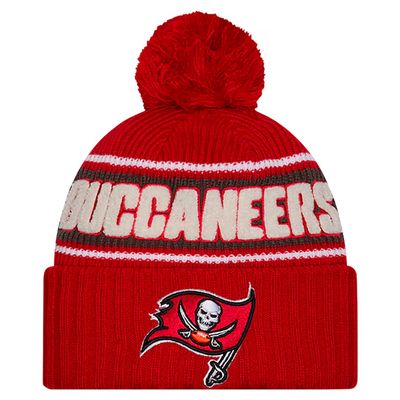 Tampa Bay Buccaneers Men’s Red 2024 New Era Sideline Cuffed Pom Knit Hat Tampa Bay Buccaneers Men’s Red 2024 New Era Sideline Cuffed Pom Knit Hat