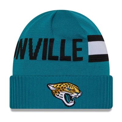Jacksonville Jaguars Men's Teal 2024 New Era Sideline Tech Cuffed Knit Hat