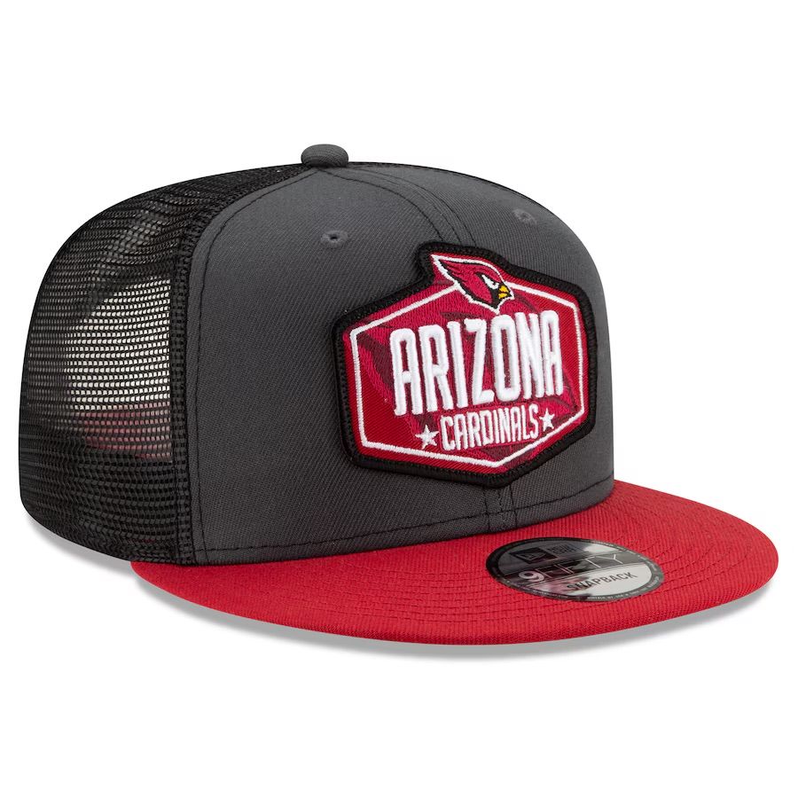 Arizona Cardinals Men's New Era Black NFL Draft 9FIFTY Snapback Adjustable Trucker Hat