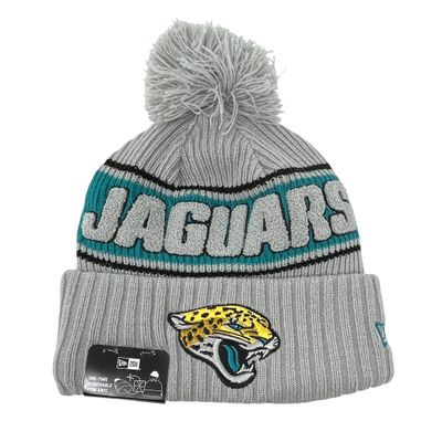 Jacksonville Jaguars Men’s Gray 2024 New Era Sideline Cuffed Pom Knit Hat