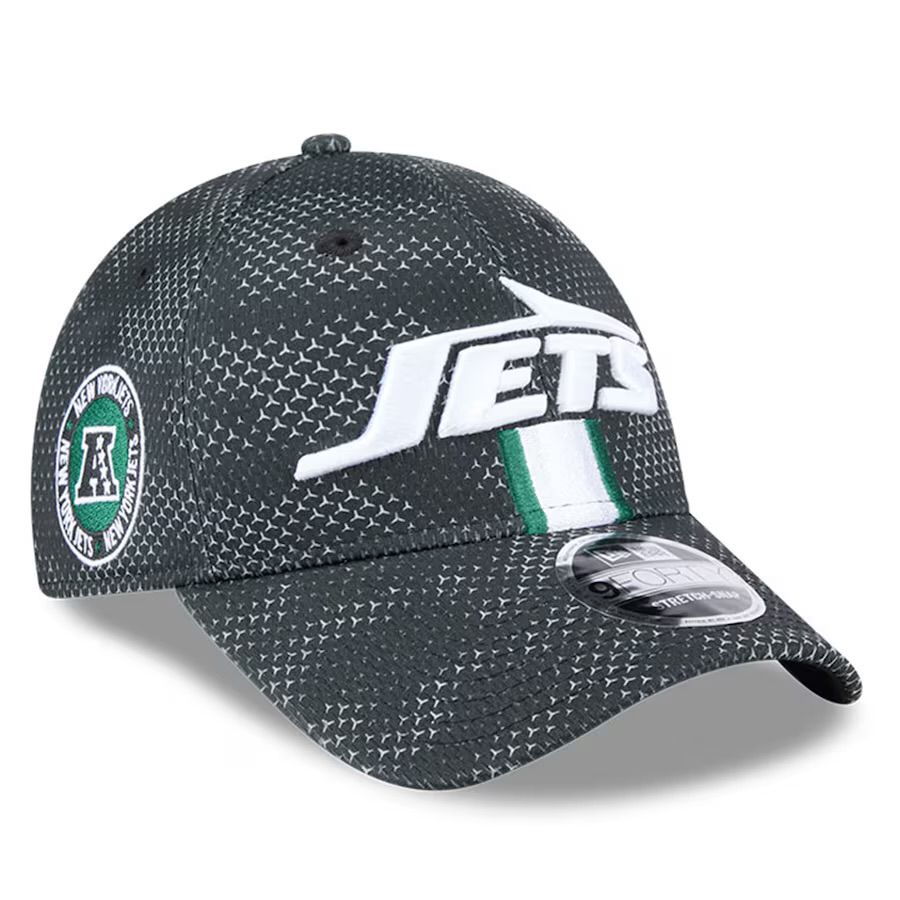 New York Jets Men's New Era Black 2024 Sideline 9FORTY Stretch-Snap Hat