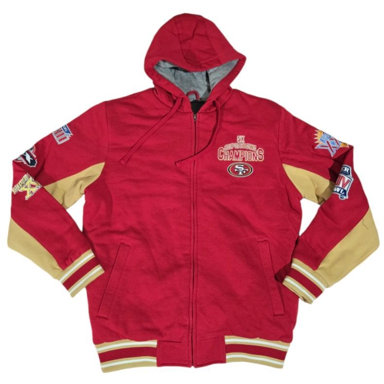 San Francisco 49ers Men’s Red 5X Super Bowl Champions Full Zip Hooded Jacket