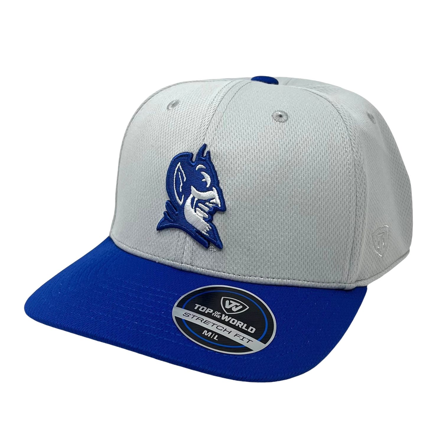 Duke Blue Devils Men's Pale Gray Top of the World Stretch Fit Hat