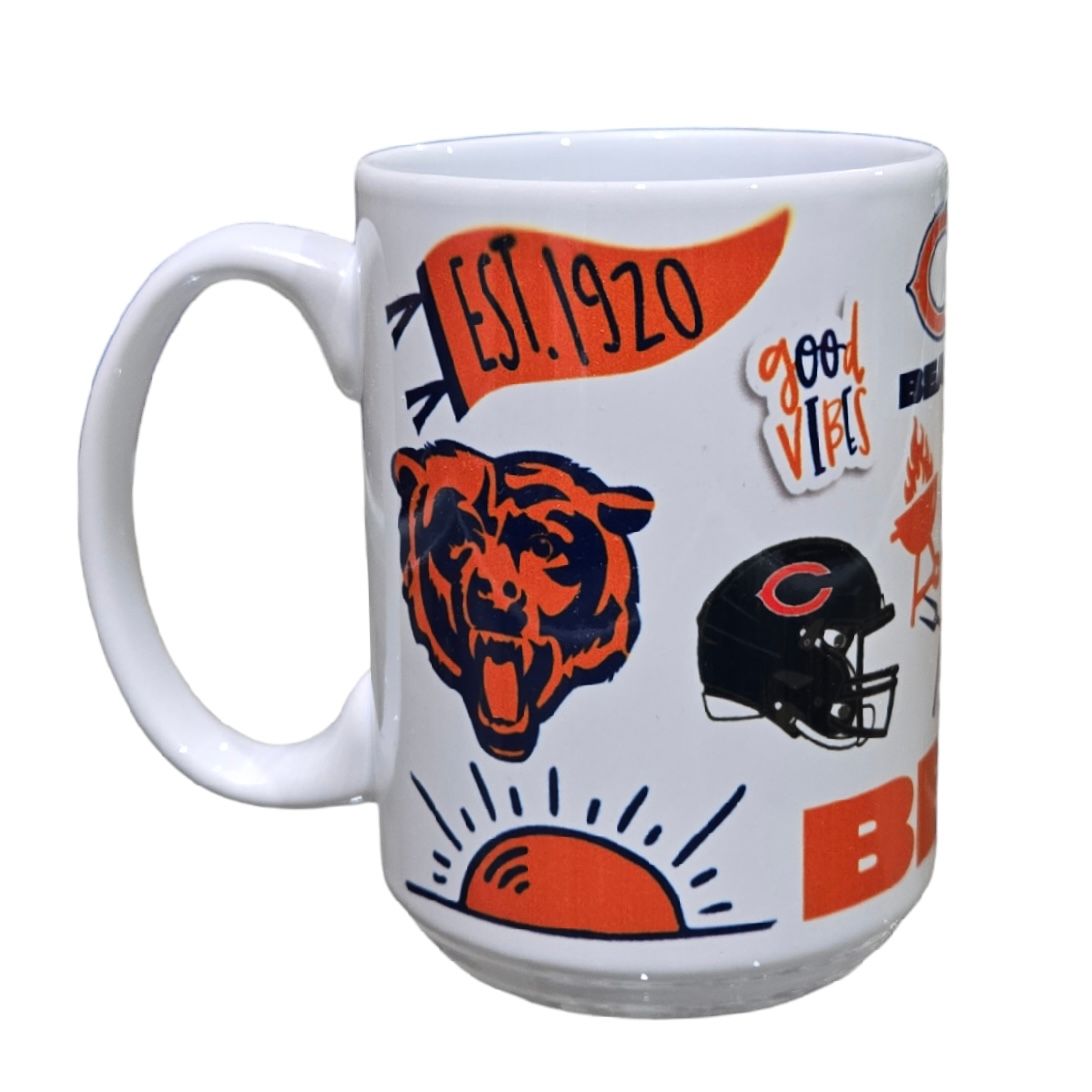 Chicago Bears White City Connect 15oz Coffee Mug