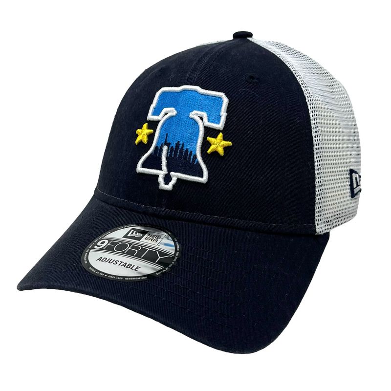 Philadelphia Phillies Men’s Blue Evergreen Trucker New Era 9Forty Snapback Hat