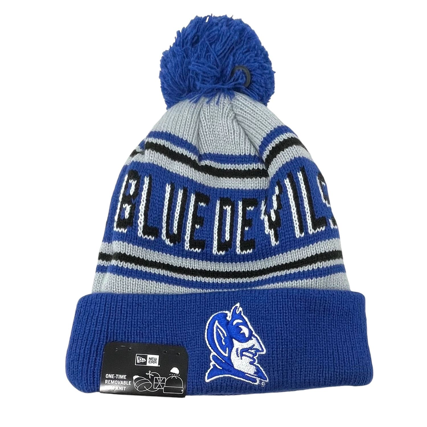 Duke Blue Devils Men's New Era Cheer Cuffed Pom Knit Hat