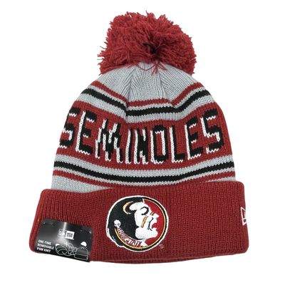 Florida State Seminoles Men's New Era Cheer Cuffed Pom Knit Hat