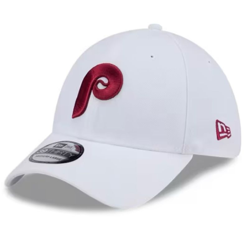 Philadelphia Phillies Men's White New Era Evergreen 39THIRTY Flex Fit Hat
