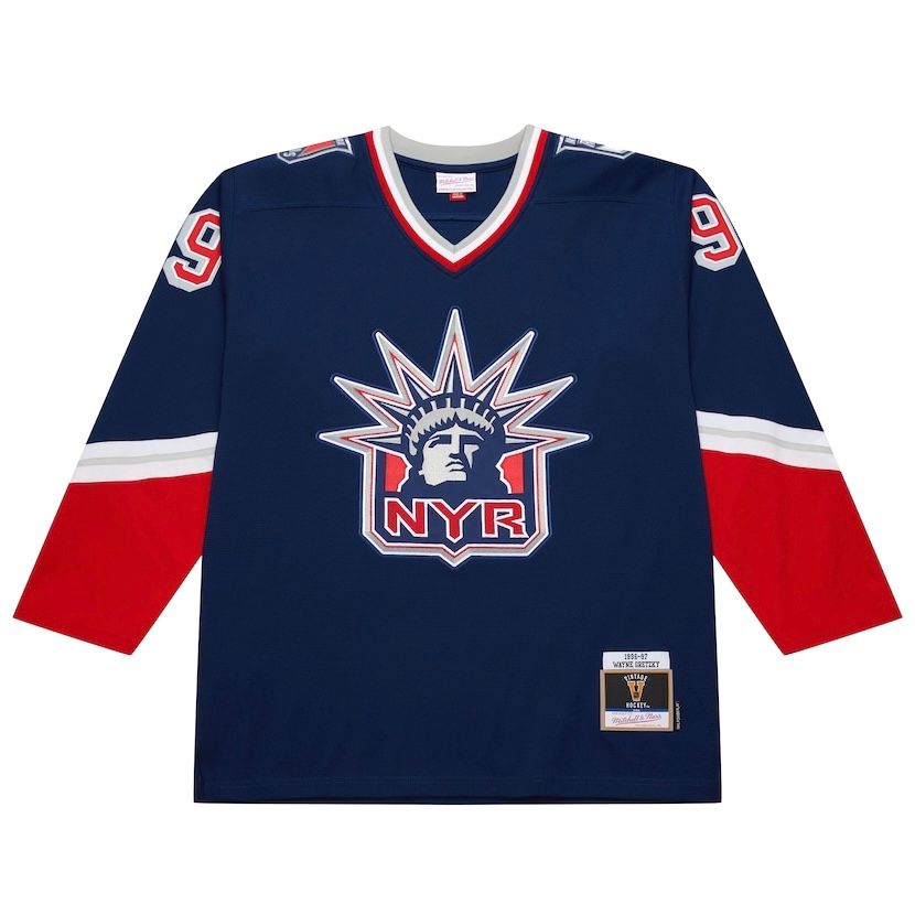 New York Rangers Wayne Gretzky 1996-97 Men’s Dark Blue Mitchell & Ness Blue Line Player Jersey