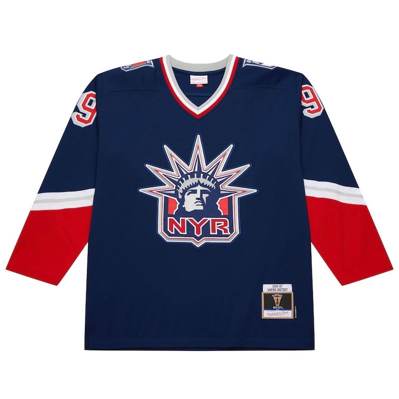 New York Rangers Wayne Gretzky 1996-97 Men’s Dark Blue Mitchell & Ness Blue Line Player Jersey