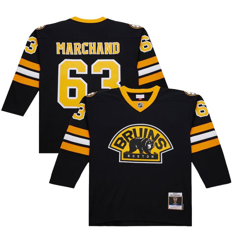 Boston Bruins Brad Marchand 2014-15 Men’s Black Mitchell & Ness Blue Line Player Jersey