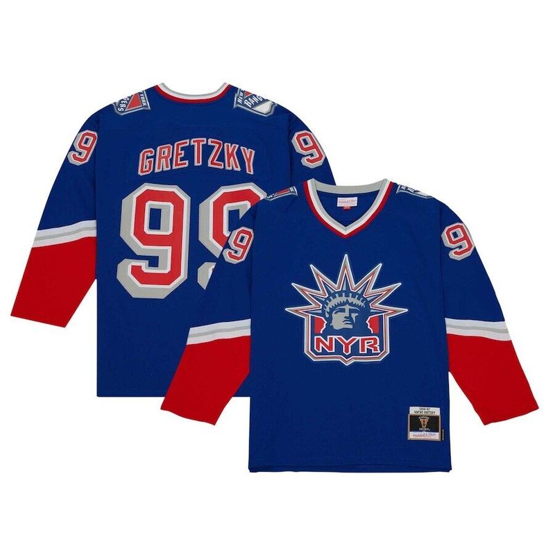 New York Rangers Wayne Gretzky 1996-97 Men’s Blue Mitchell & Ness Blue Line Player Jersey