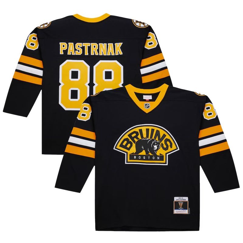 Boston Bruins David Pastrnak 2014-15 Men’s Black Mitchell & Ness Blue Line Player Jersey
