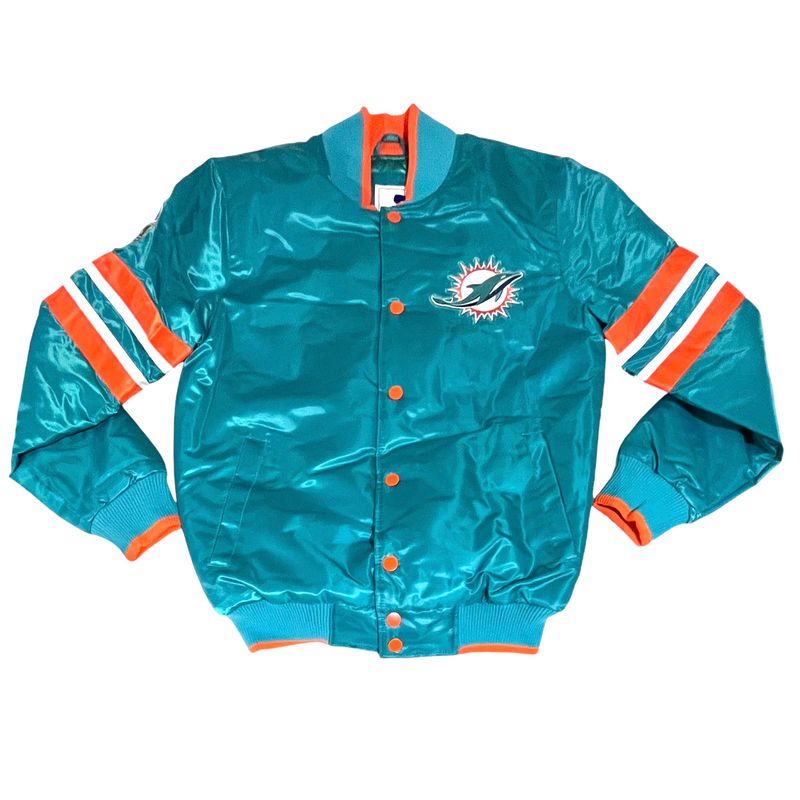 Miami Dolphins Men’s Teal Starter Satin Full-Snap Jacket