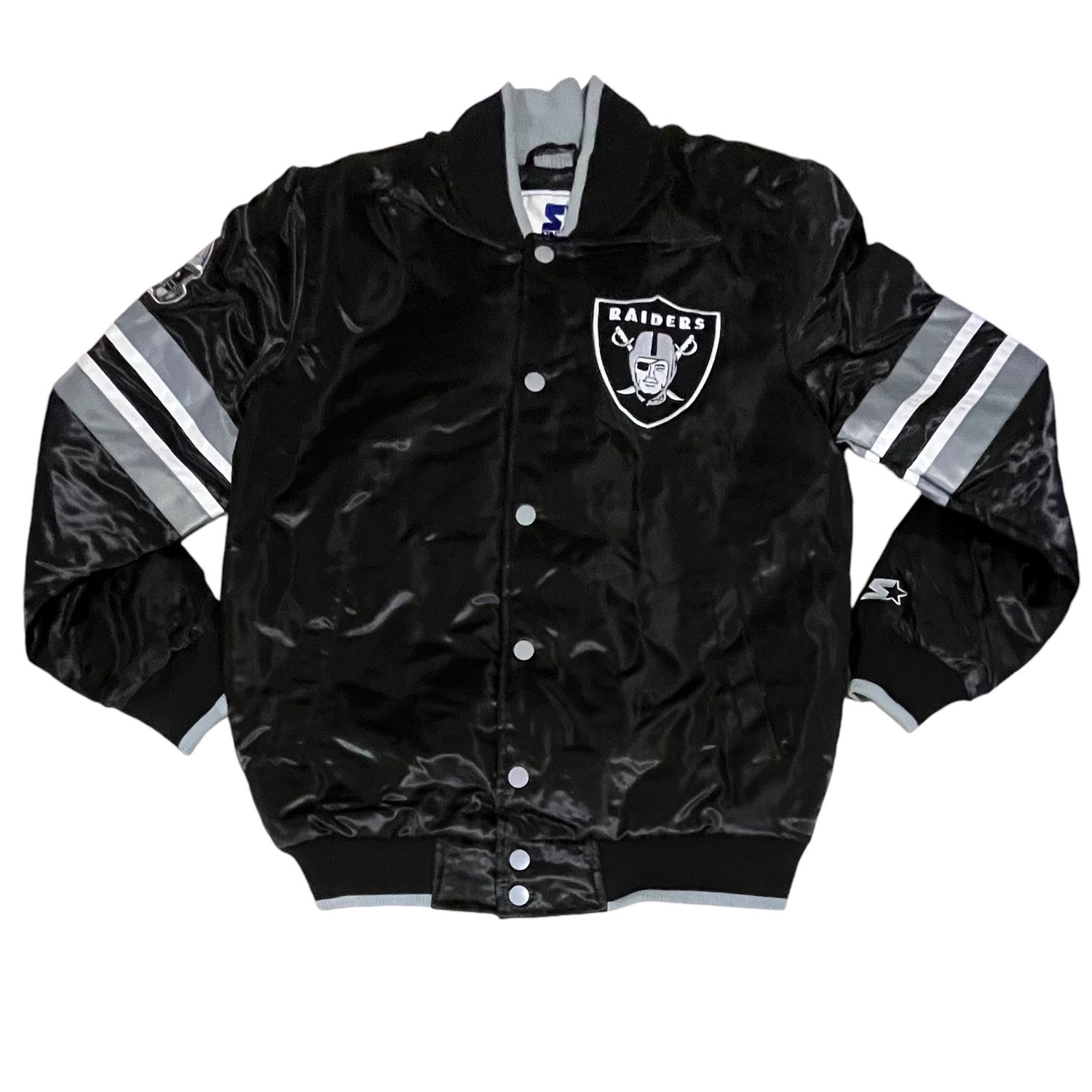 Las Vegas Raiders Men’s Teal Starter Satin Full-Snap Jacket