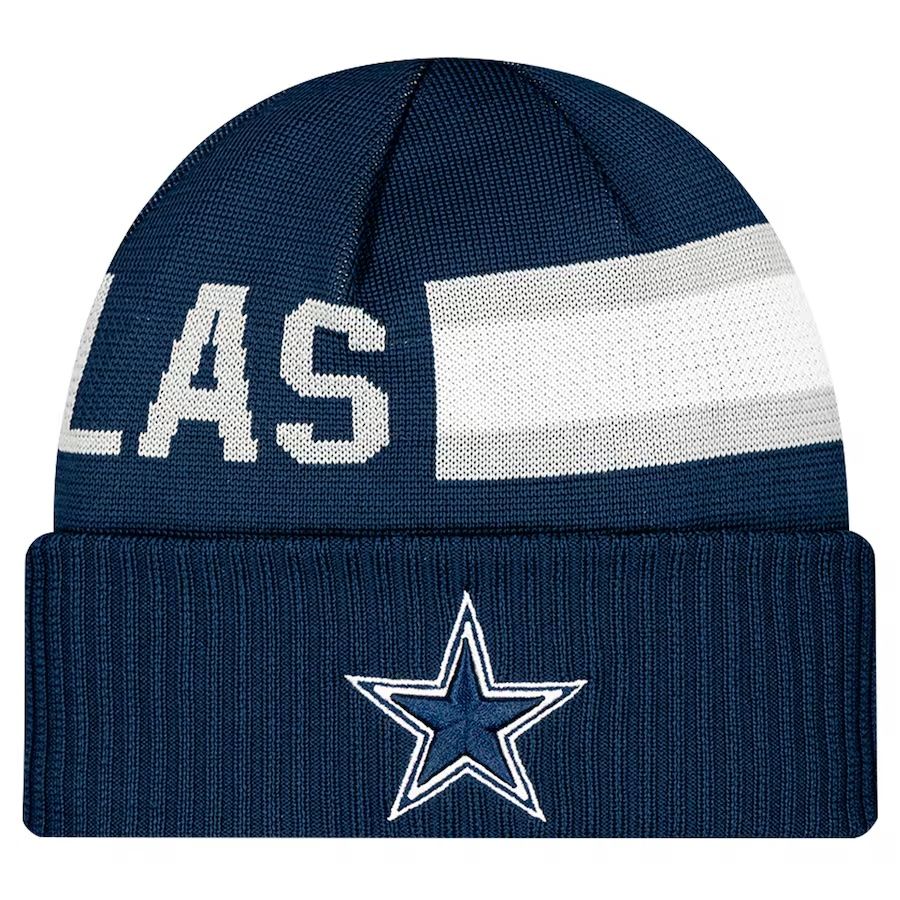 Dallas Cowboys Men's New Era Navy Sideline Tech Cuffed Knit Hat