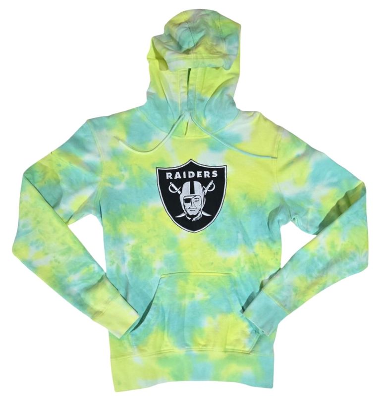 Las Vegas Raiders Men’s New Era Neon Tie-Dye Pullover Hoodie Las Vegas Raiders Men’s New Era Neon Tie-Dye Pullover Hoodie