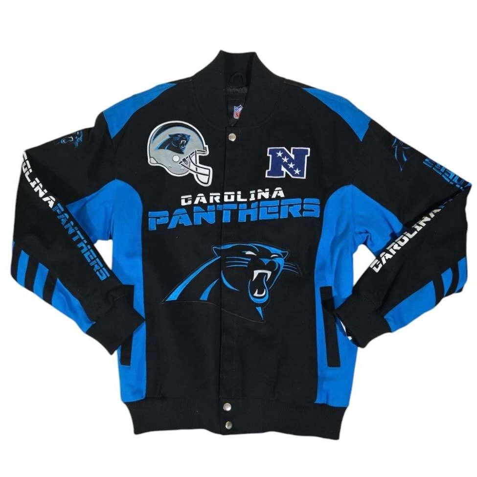Carolina Panthers Men’s G-III Sports by Carl Banks Extreme Strike Cotton Twill Full-Snap Jacket