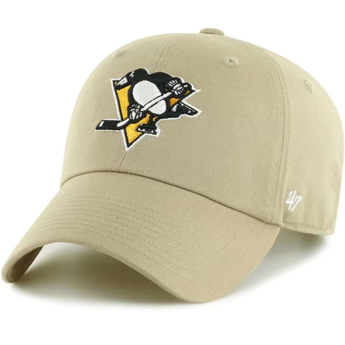 Pittsburgh Penguins Men’s Khaki 47 Brand Clean Up Adjustable Hat