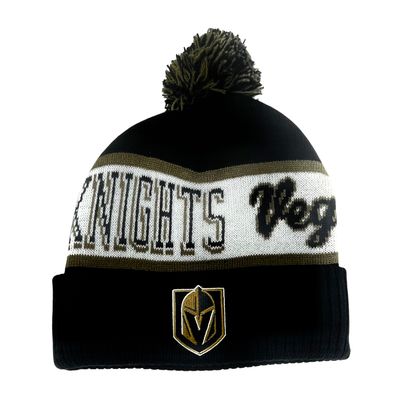 Vegas Golden Knights Men’s NHL Block Sweep Mitchell & Ness Cuffed Pom Knit Hat
