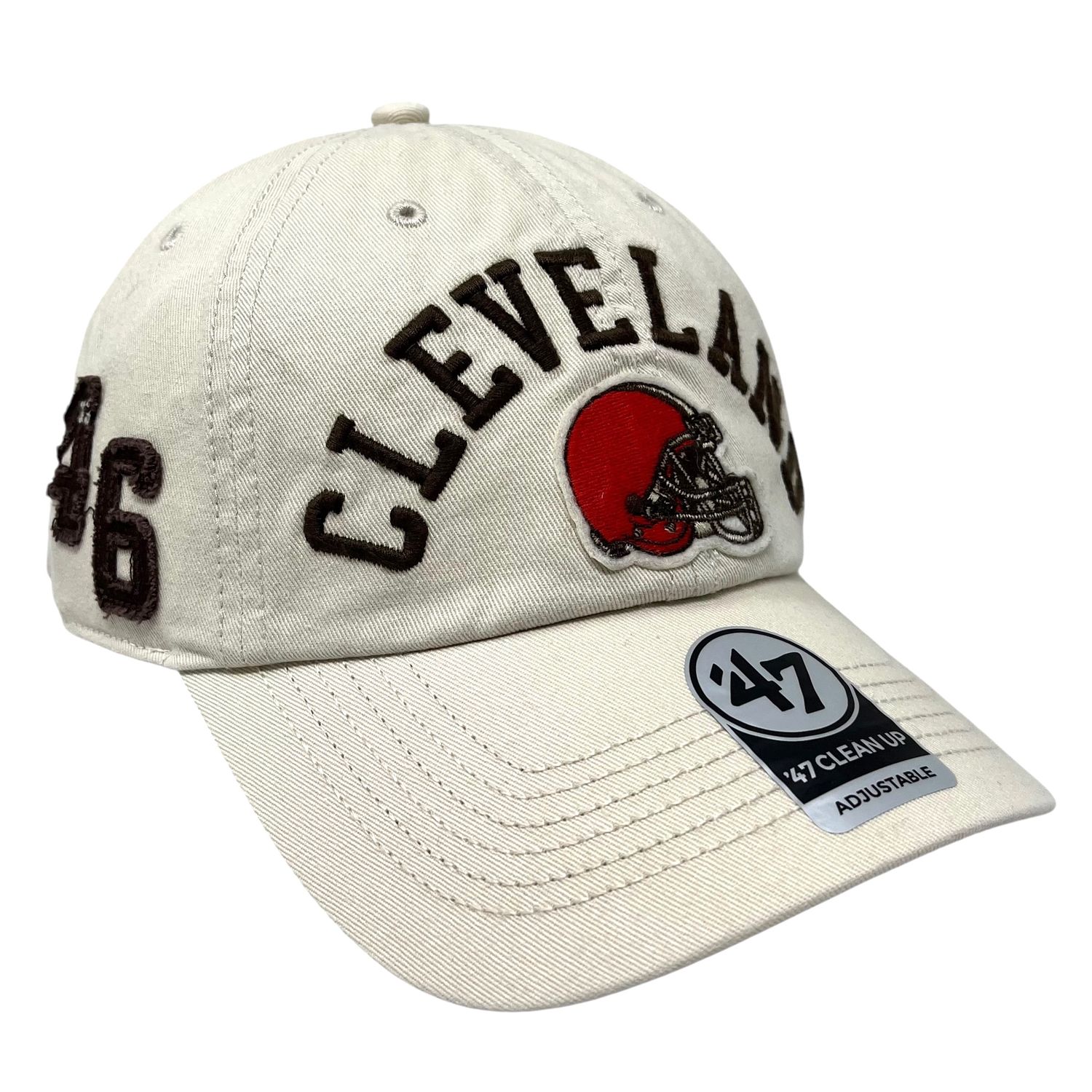 Cleveland Browns Men's Cream Faber 47 Brand Clean Up Adjustable Hat