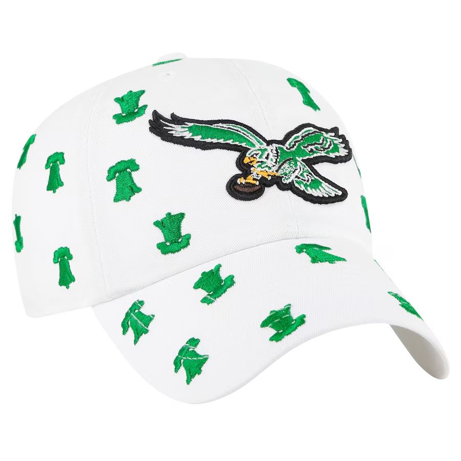 Philadelphia Eagles Women's White 47 Brand Confetti Clean Up Adjustable Hat