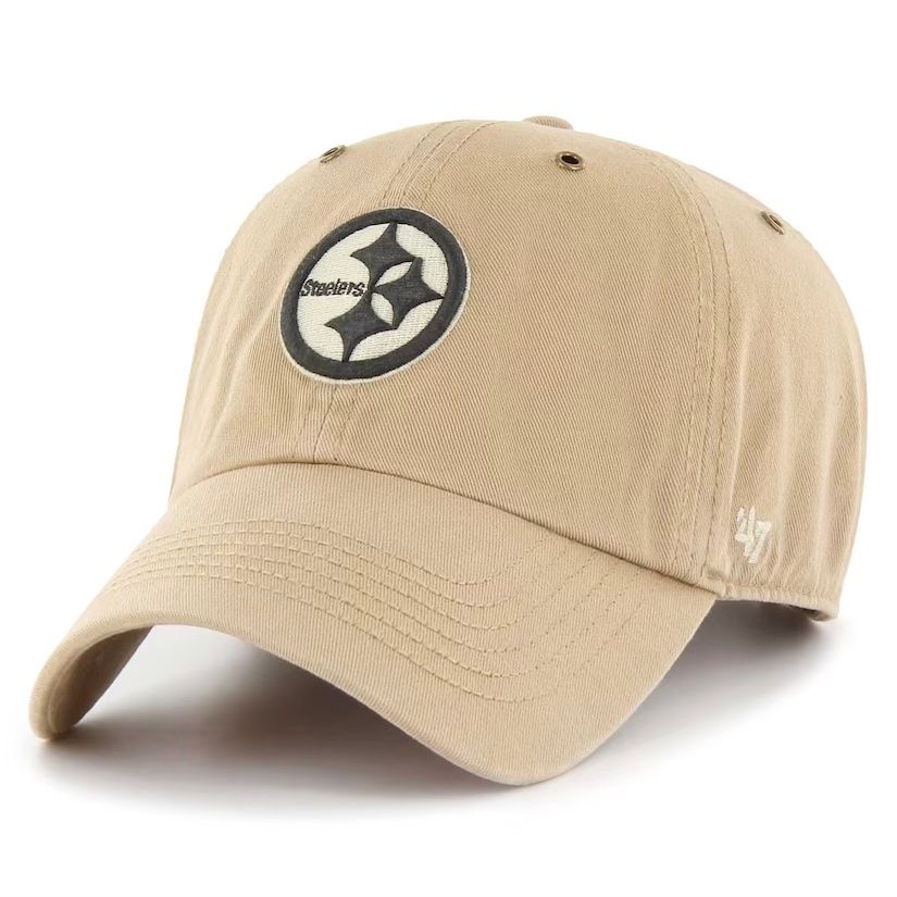 Pittsburgh Steelers Men’s Khaki 47 Brand Clean Up Adjustable Hat