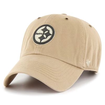 Pittsburgh Steelers Men’s Khaki 47 Brand Clean Up Adjustable Hat