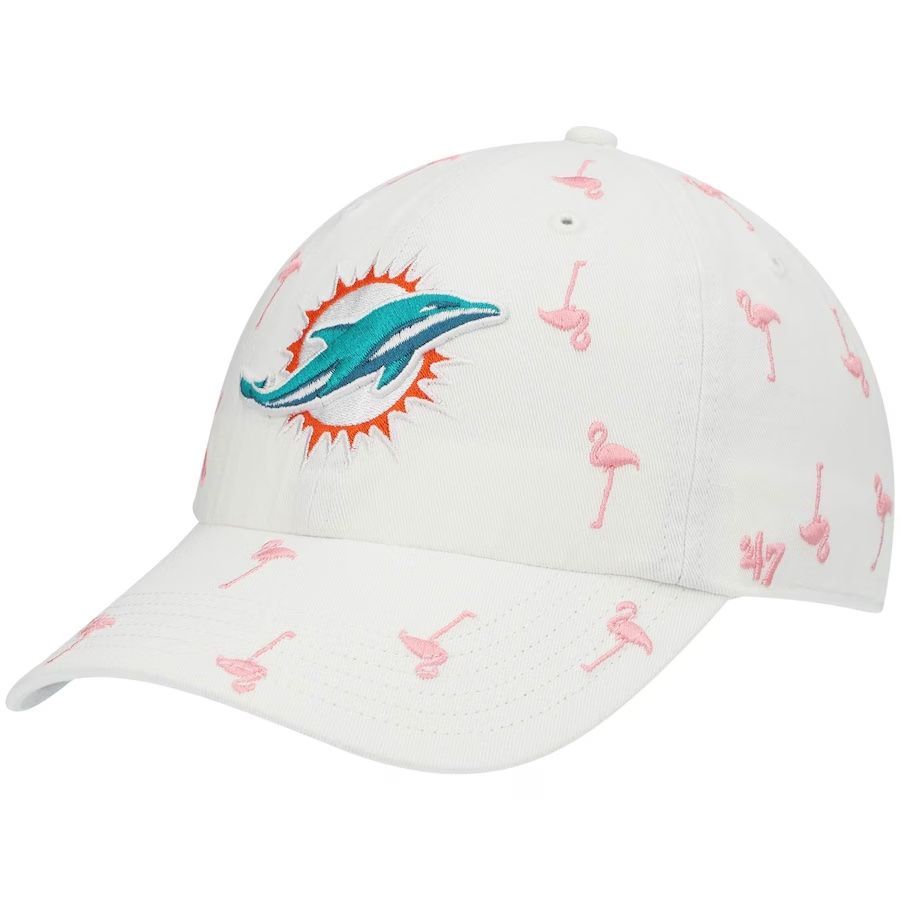 Miami Dolphins Women's White 47 Brand Confetti Clean Up Adjustable Hat