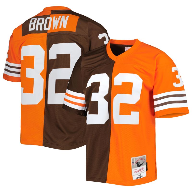 Cleveland Browns Jim Brown 1963 Split Men's Mitchell & Ness Legacy Jersey